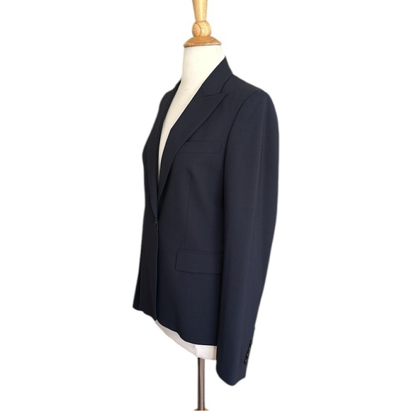 HUGO BOSS Juicy Wool Blazer Navy Blue One Button Tailored Career Wear Size 6 - Picture 6 of 16
